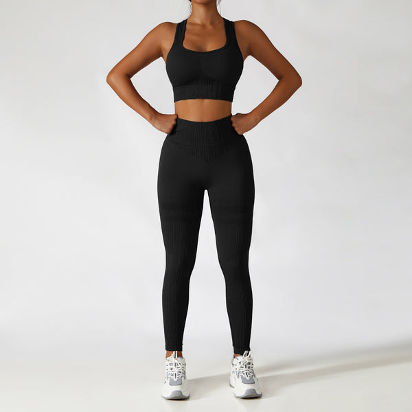 Seamless Yoga bra shorts high shock absorption-gather fitness kit 6 colors
