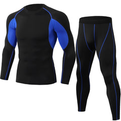 Fitness sports training clothes elastic quick-drying suit long sleeves + trousers 10 colors
