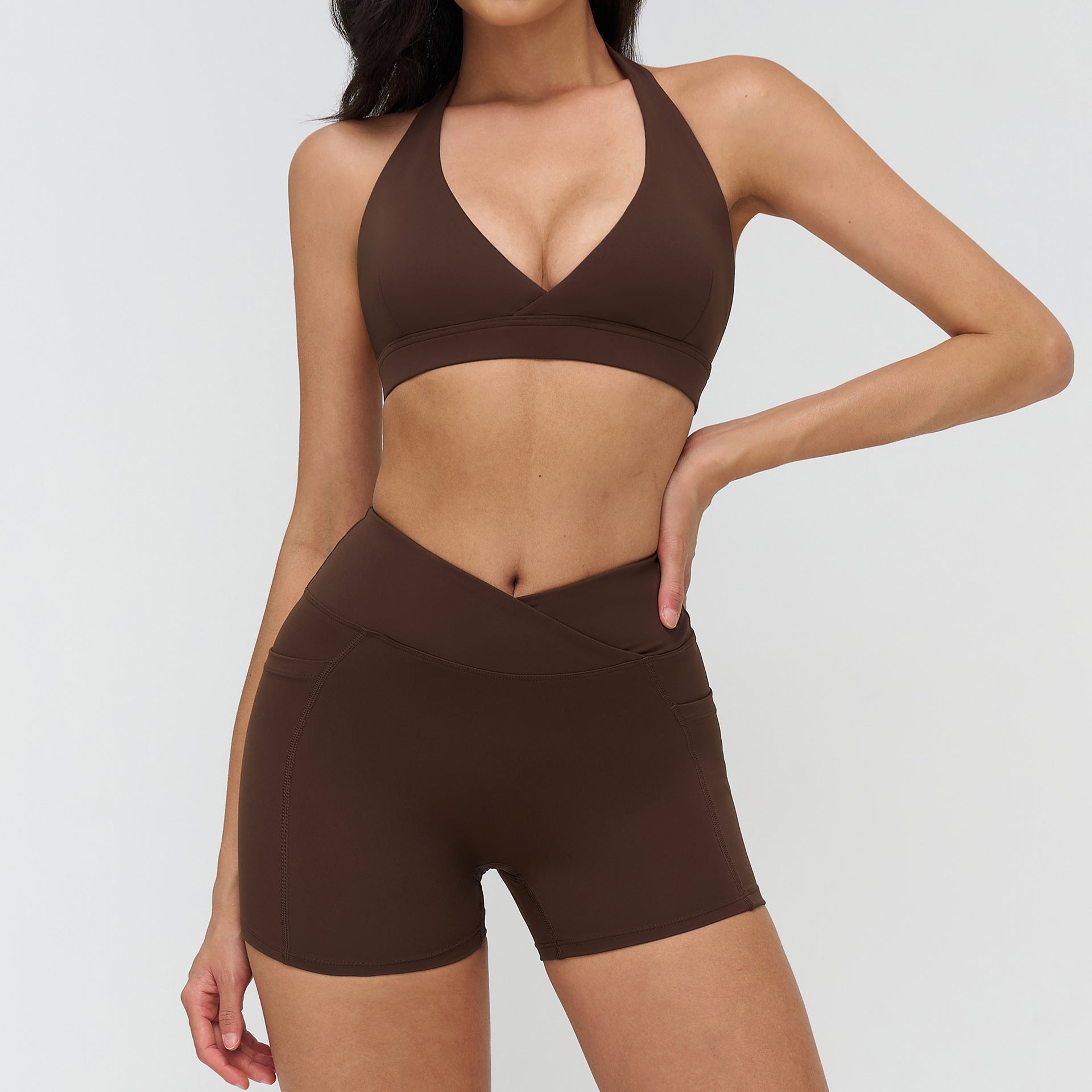 Yoga suit outdoor leisure suit running fitness exercise suit bra + shorts 4518