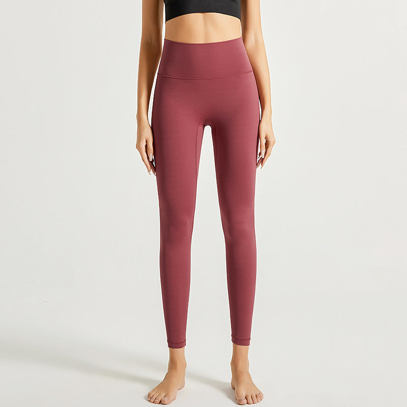 Fitness cloud feeling super soft hip lift women high waist stretch naked sense sports running yoga leggings
