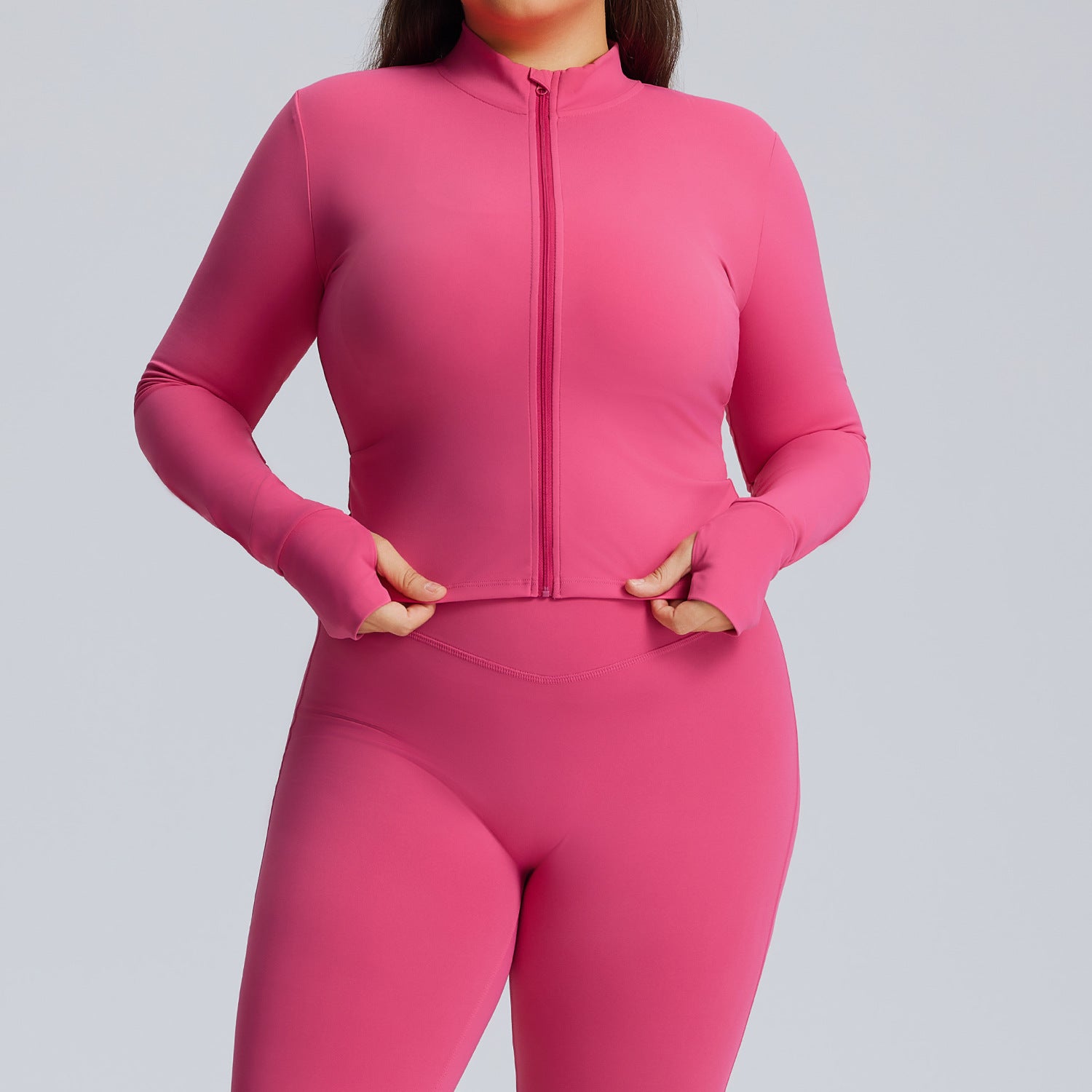 Plus Size High Waist Yoga Set for Women, High Stretch Butt Lifting Quick Dry Workout Tracksuit