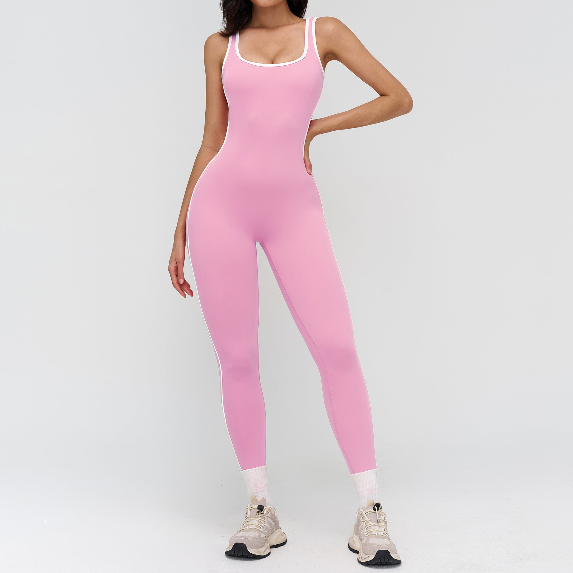 Yoga jumpsuit generous neckline, fitness suit, running sports jumpsuit for women 9528