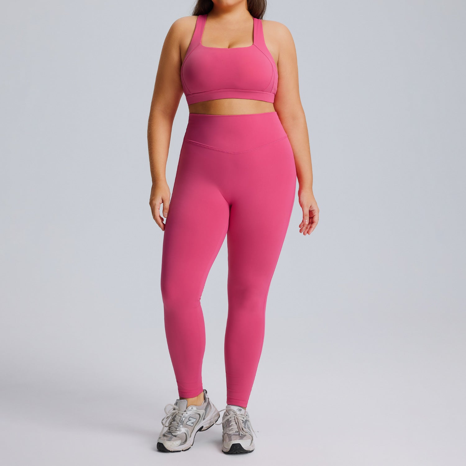 Plus Size High Waist Yoga Set for Women, High Stretch Butt Lifting Quick Dry Workout Tracksuit