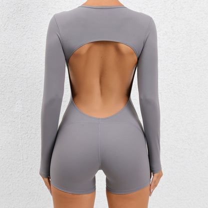 Sexy Backless Tight One-Piece Yoga Clothing High Elastic Sports One-Piece Beautiful Back Yoga Fitness Jumpsuit 6 Colors