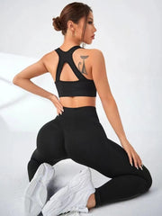 Seamless Yoga Wear Sexy Hollow Out Sports Bra Hip Lifting Yoga Pants Sports Suit Fitness Wear Yoga Suit 4 Colors