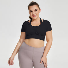 Halter Neck Yoga Clothes Women's Sexy Running Sports Bra with Chest Pad 3 Colors