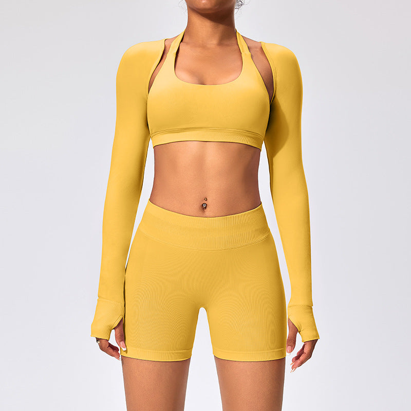 Women Sports underwear sets yoga wear cardigan jackets backless outdoor fitness wear