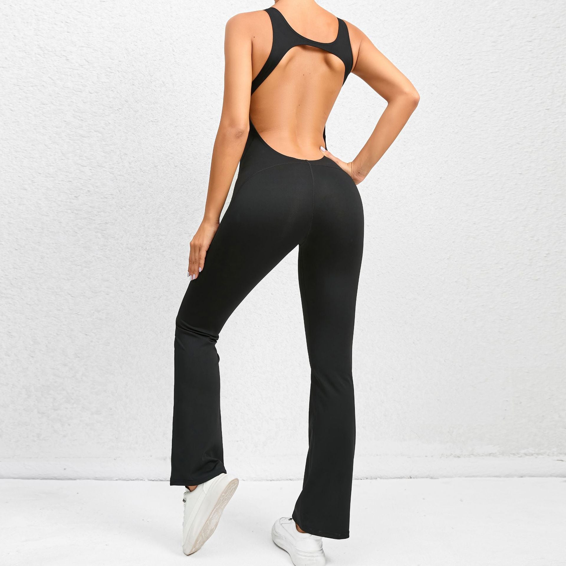 Butt lift and belly tuck flared one-piece yoga pants 6 colors