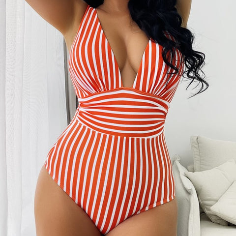 2023 New One-piece Swimsuit Sexy Striped Swimsuit Ladies Multicolor Bikini 5 Colors