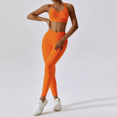Sports suit women's gym casual running quick-drying clothes nude tight yoga suit 4 colors