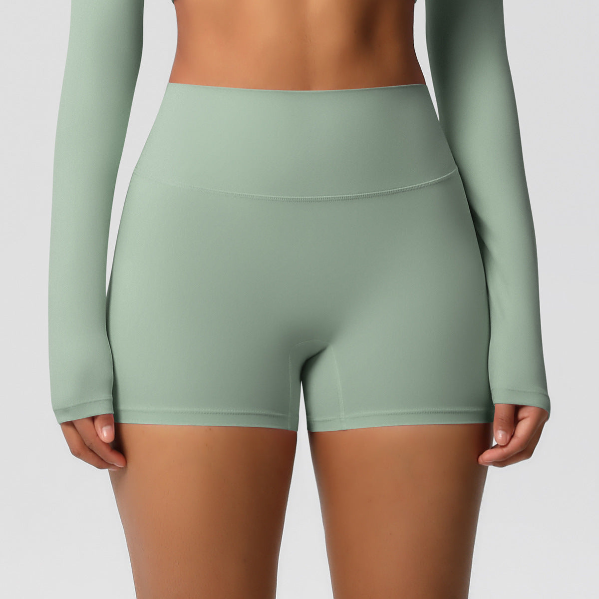 Women's high waist tight-fitting hip yoga shorts running fitness sports shorts