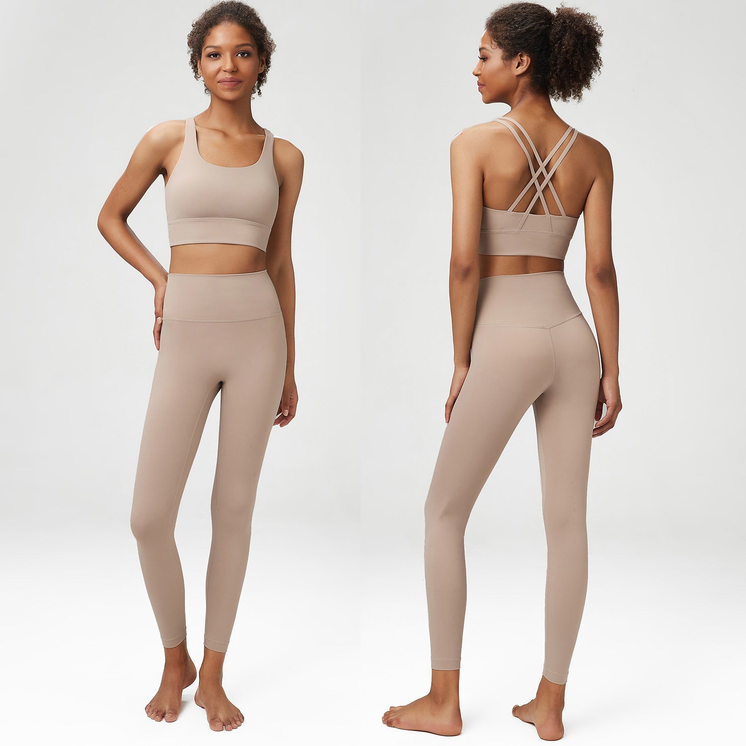 Naked Yoga Suit Women's Large Size Sports fitness Suit 2 Pieces 9 Colors