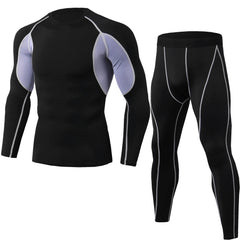 Fitness sports training clothes elastic quick-drying suit long sleeves + trousers 10 colors