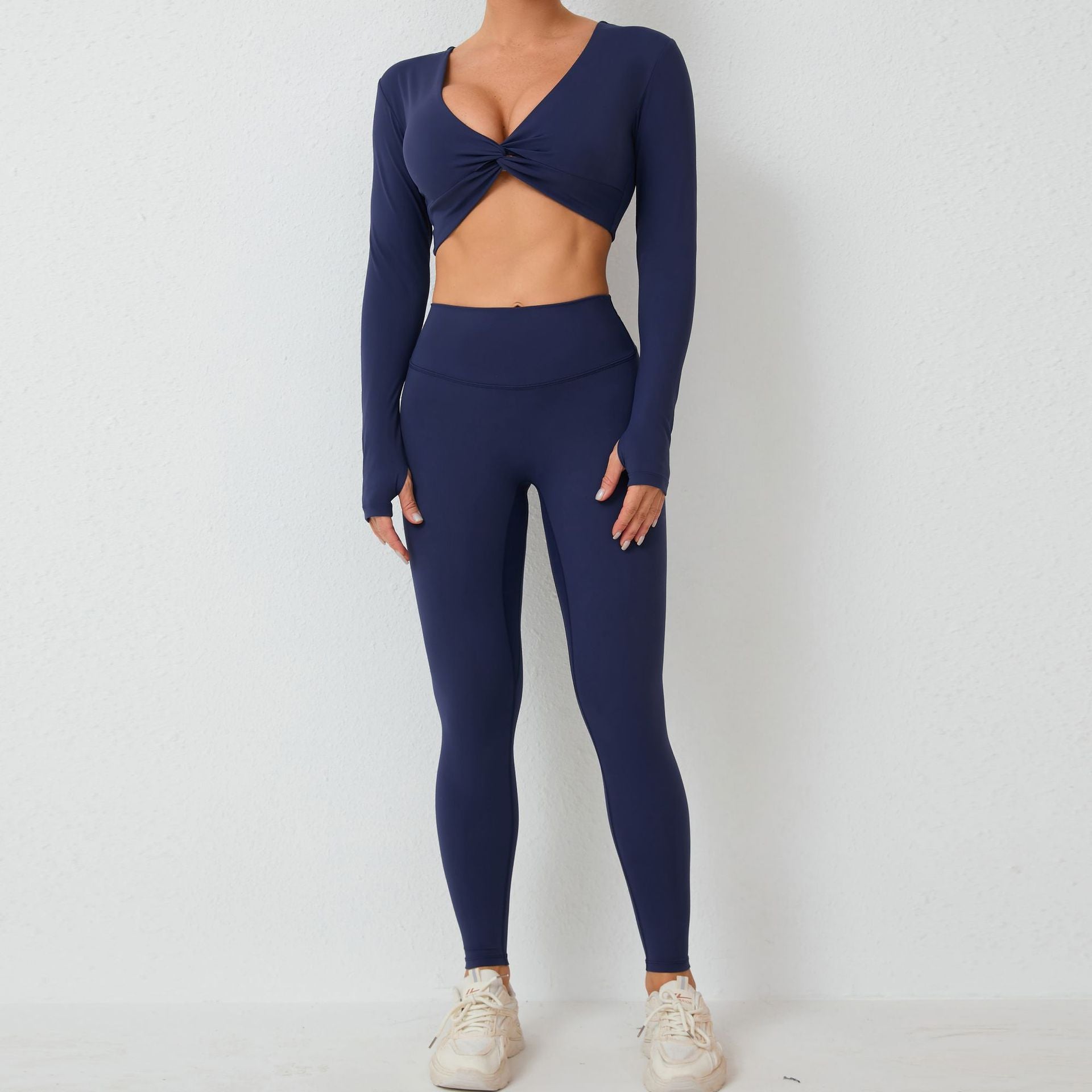 Finger long sleeve yoga suit sexy outside to wear tight 4colors