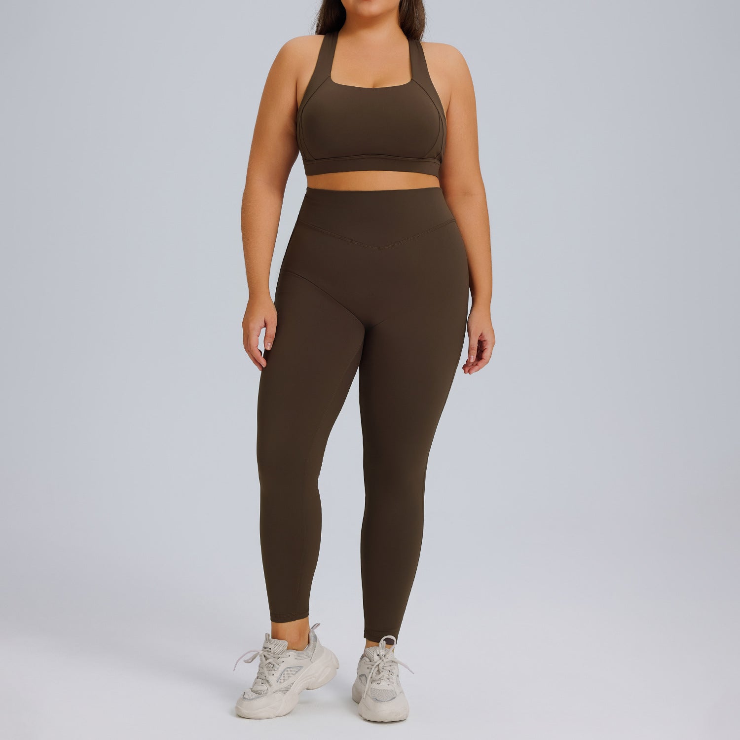 Plus Size High Waist Yoga Set for Women, High Stretch Butt Lifting Quick Dry Workout Tracksuit