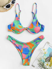 2023 New Bikini Split Poly Swimsuit Female Sense Triangle Swimsuit Female 4 Colors