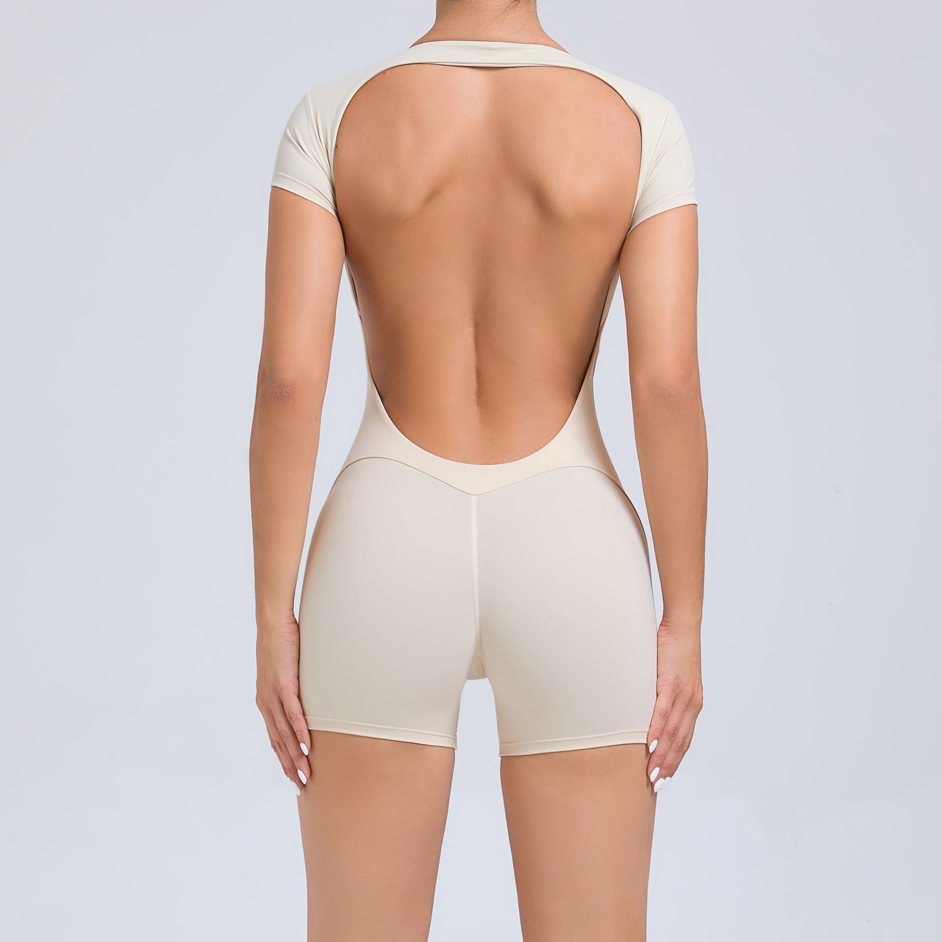 Backless peach hip tight yoga jumpsuit