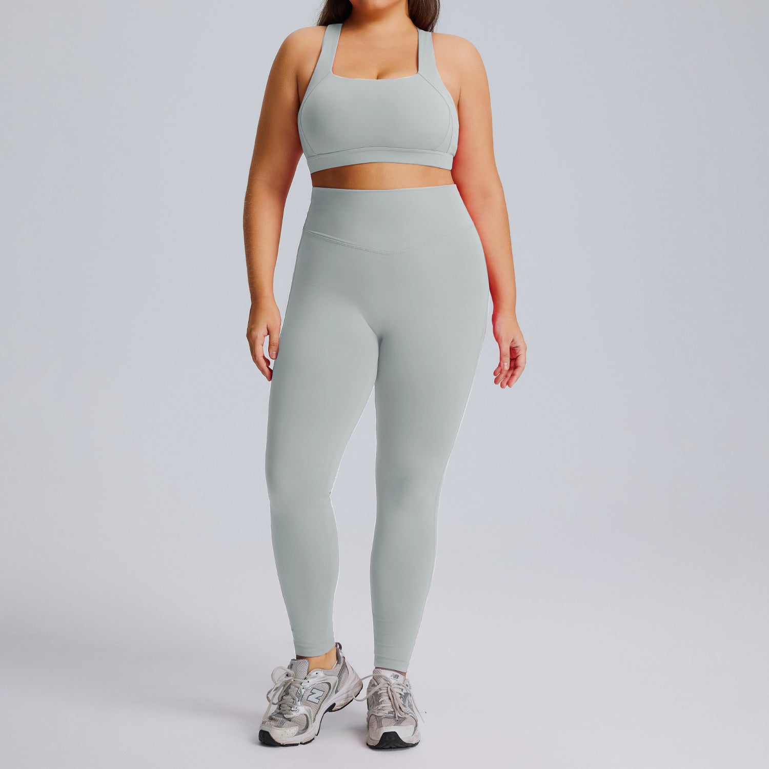 Plus Size High Waist Yoga Set for Women, High Stretch Butt Lifting Quick Dry Workout Tracksuit