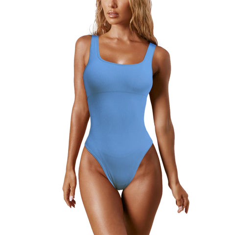 Square collar threaded briefs bodysuit body yoga clothing quick-drying breathable tight-fitting 6 colors