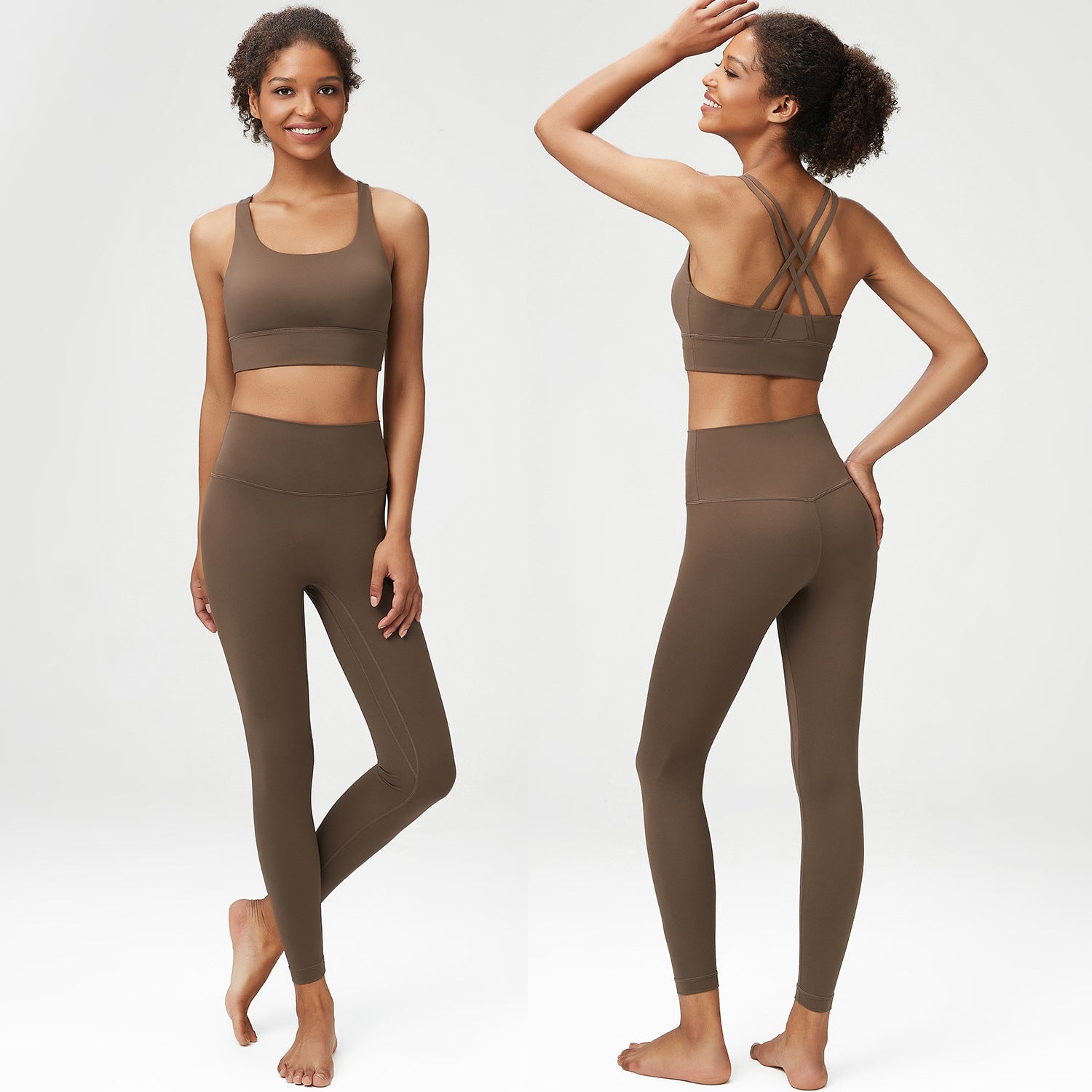 Naked Yoga Suit Women's Large Size Sports fitness Suit 2 Pieces 9 Colors