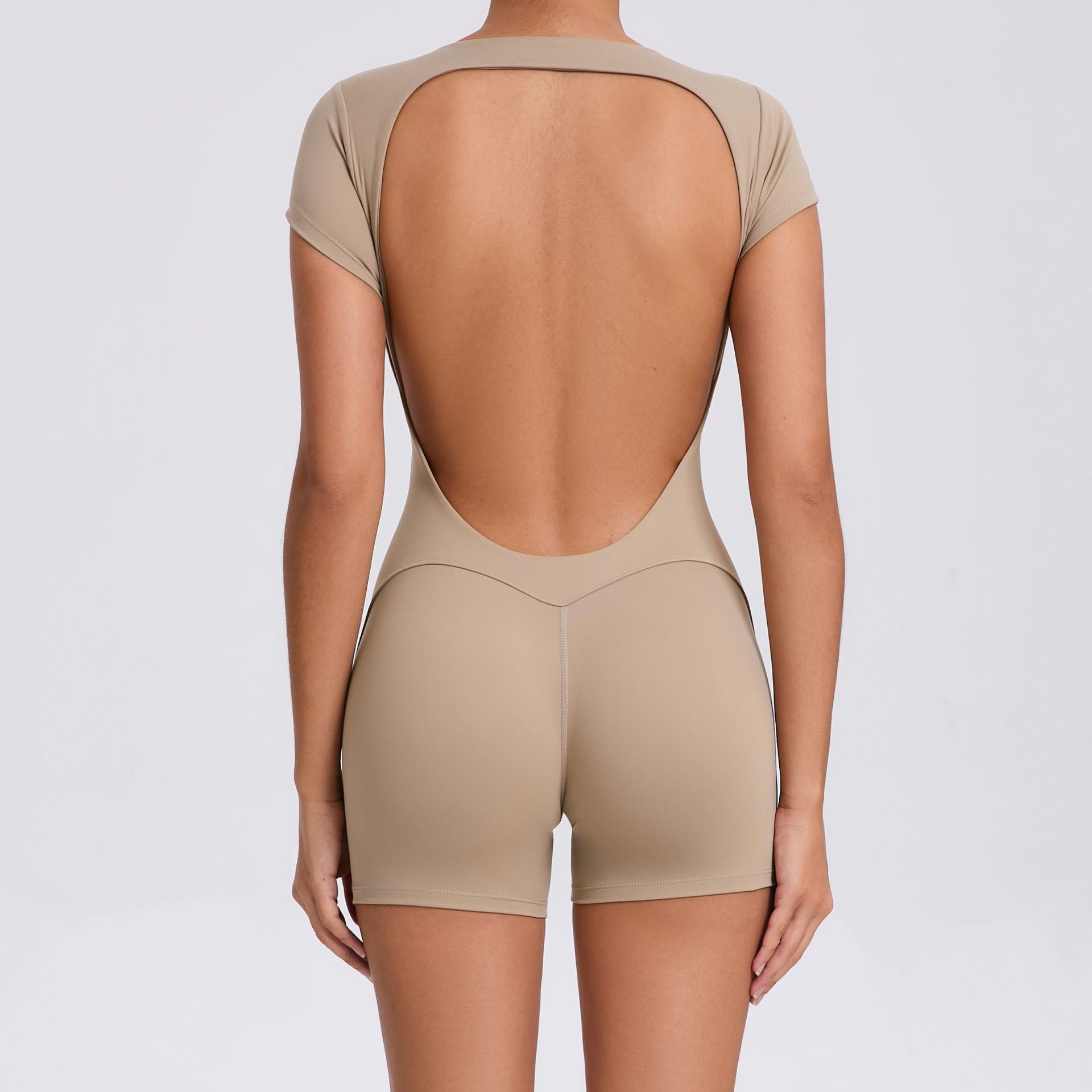 Backless peach hip tight yoga jumpsuit