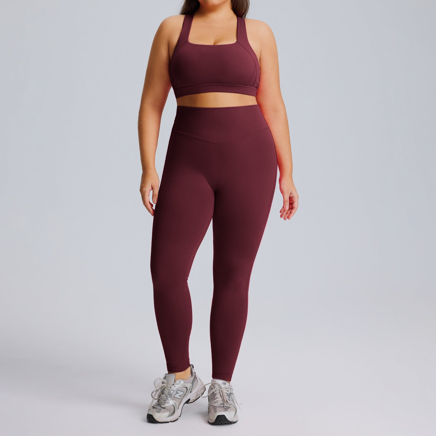 Plus Size High Waist Yoga Set for Women, High Stretch Butt Lifting Quick Dry Workout Tracksuit