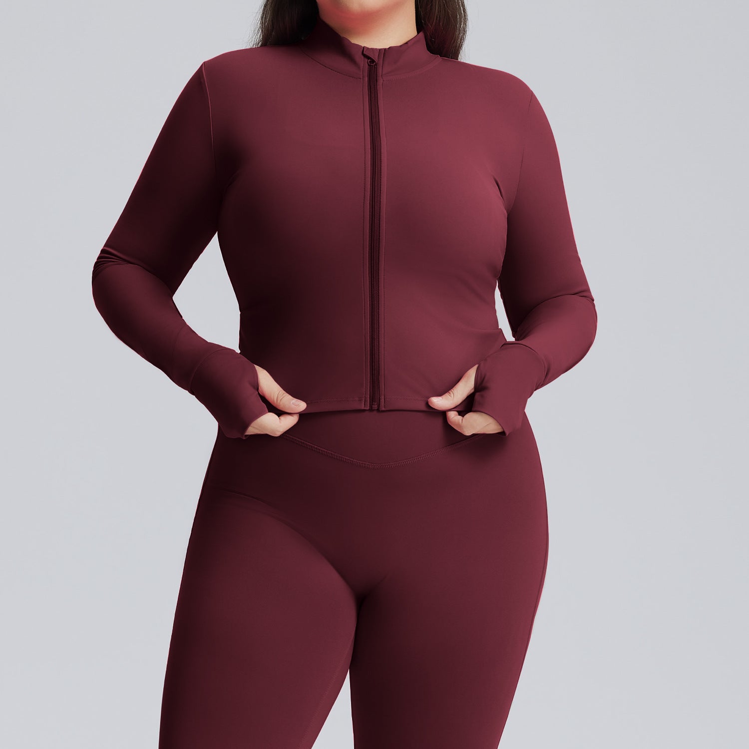 Plus Size High Waist Yoga Set for Women, High Stretch Butt Lifting Quick Dry Workout Tracksuit