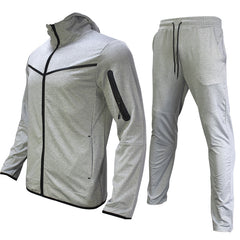 hooded color contrast casual sports jacket sweater trousers suit 18 colors