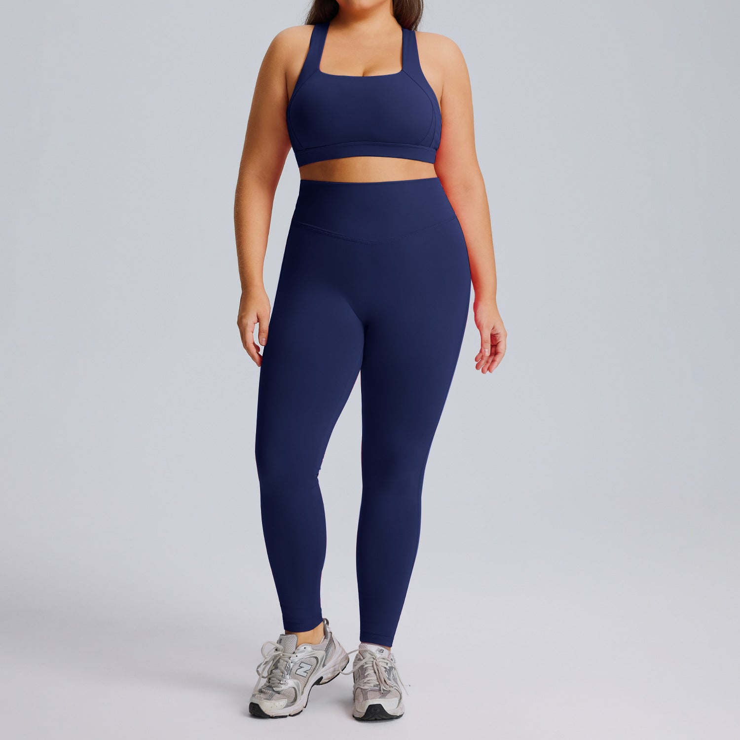 Plus Size High Waist Yoga Set for Women, High Stretch Butt Lifting Quick Dry Workout Tracksuit