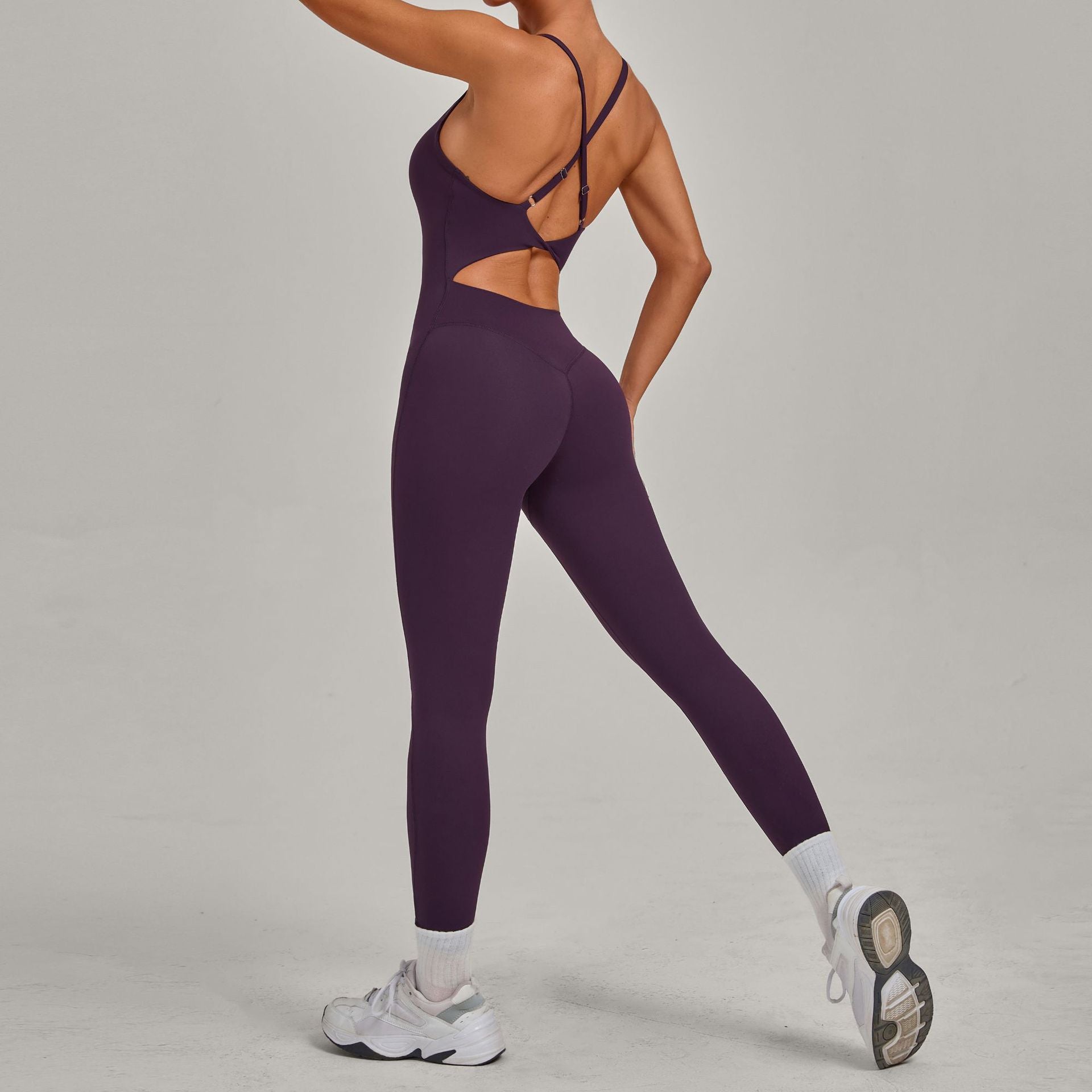 Adjustable buckle onesie cross waist lift hip exercise yoga tight onesie