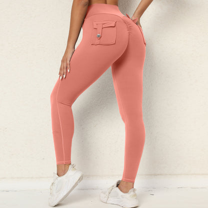Peach butt cargo tight height waist stretch button-up yoga pants 14 colors
