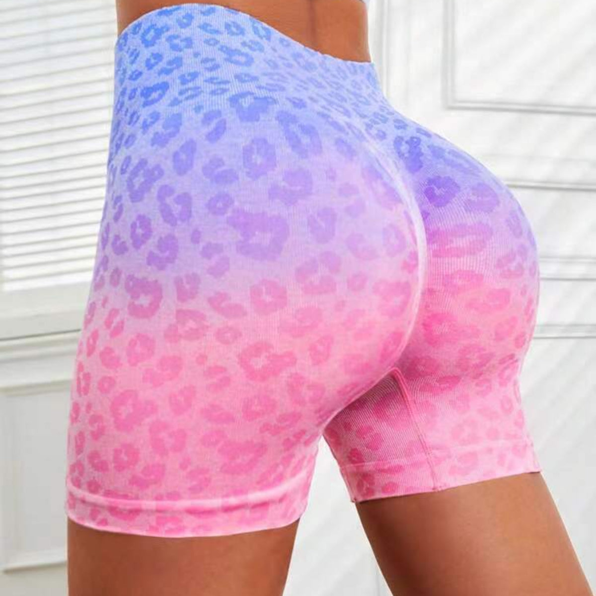 Seamless high-waisted cheetah tight-fitting hip-lifting yoga pants sports quick-drying training fitness pants women 7 colors