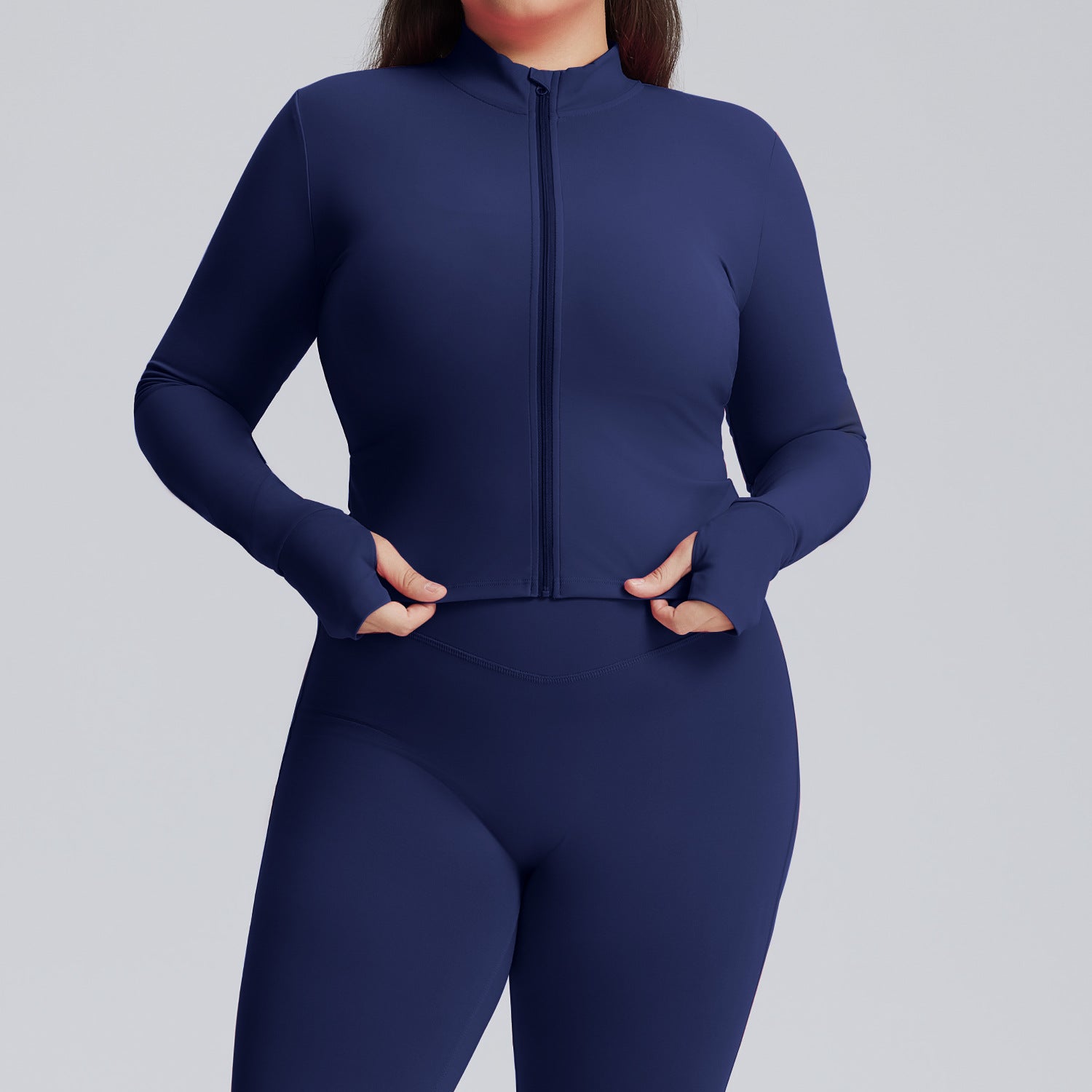 Plus Size High Waist Yoga Set for Women, High Stretch Butt Lifting Quick Dry Workout Tracksuit