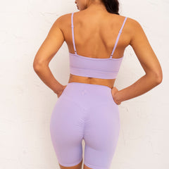 Fashion Spaghetti Strap Bra Double Pocket Pants Three Piece Sexy Suspenders Beautiful Back Fitness Yoga Exercise 5Colors