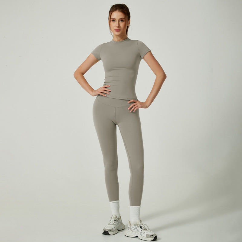 Women's two-piece short&long sleeve yoga pants suit
