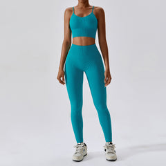 Seamless Yoga Suit Summer Running Tight Sports Suit Female Quick-drying Beautiful Back Fitness Suit 6921