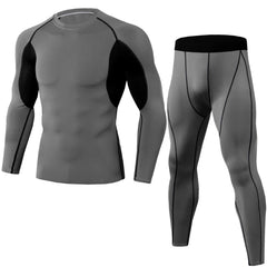 Fitness sports training clothes elastic quick-drying suit long sleeves + trousers 10 colors