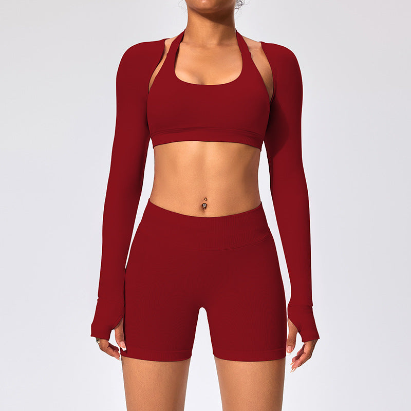 Women Sports underwear sets yoga wear cardigan jackets backless outdoor fitness wear