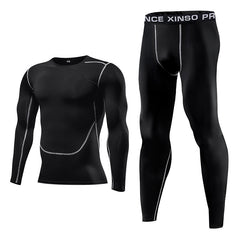 Autumn And Winter Fleece Fitness Clothes Men's Running Training Quick-drying Clothes Gym High Elastic Long-sleeved Tights Sports Suit Fleece  6 Styles