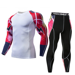New Sports Tights Men's Lion Head Long-sleeved Sports Men's Fitness T-shirt Quick-drying Elastic PRO Suit-2