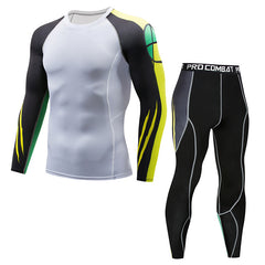 New Sports Tights Men's Lion Head Long-sleeved Sports Men's Fitness T-shirt Quick-drying Elastic PRO Suit-2