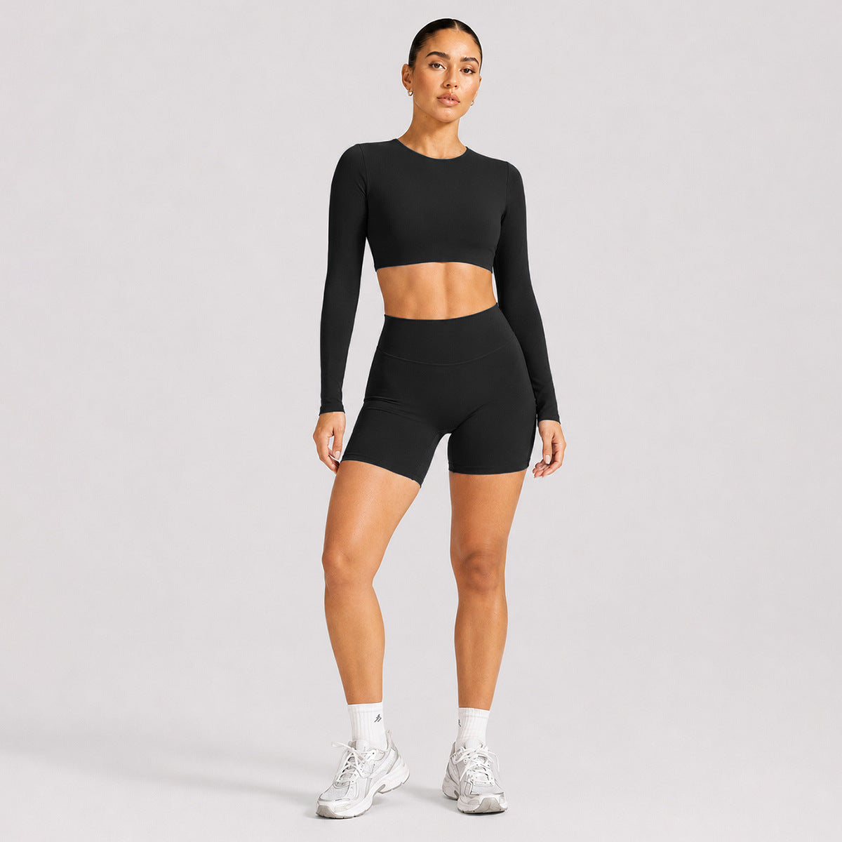 Backless long sleeve T-shirt sports short sleeve suit women with breast pad fitness top outdoor sports yoga suit