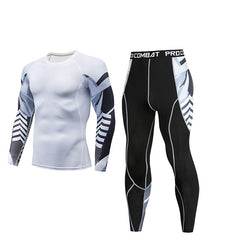 New Sports Tights Men's Lion Head Long-sleeved Sports Men's Fitness T-shirt Quick-drying Elastic PRO Suit-2