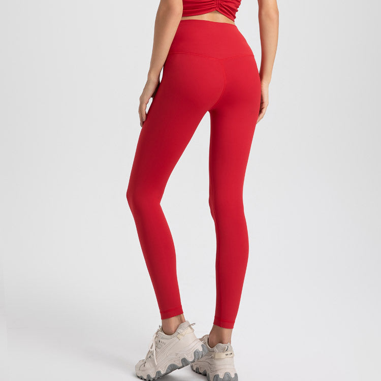 Fitness cloud feeling super soft hip lift women high waist stretch naked sense sports running yoga leggings
