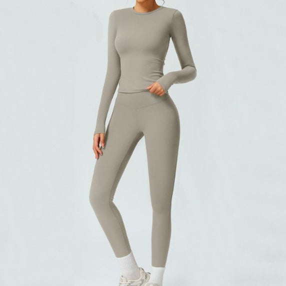 Women's two-piece short&long sleeve yoga pants suit