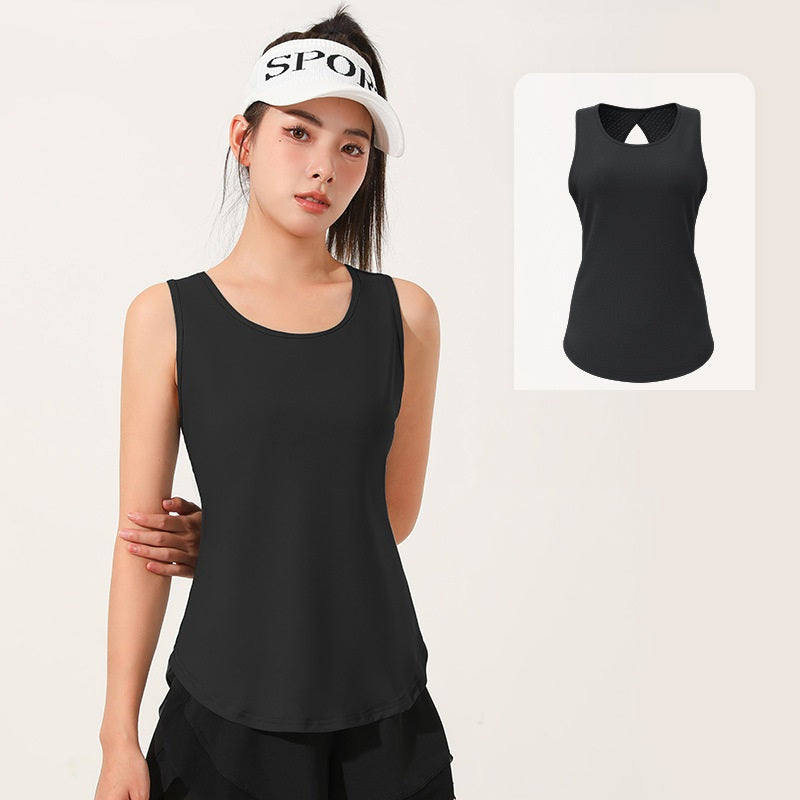 Thin cutout mesh sleeveless female sports vest