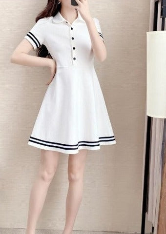 Plus-size short-sleeved sports dress POLO collar golf dress