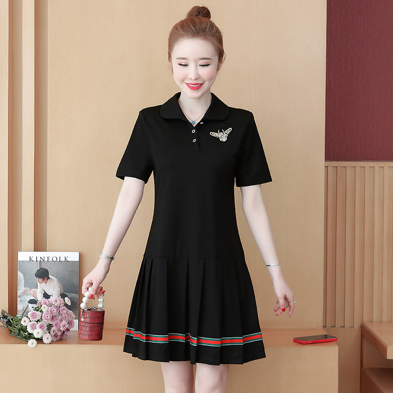 Slimming golf sports dress with lapel