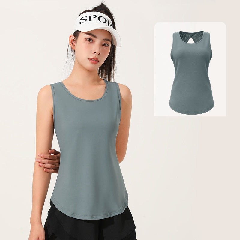 Thin cutout mesh sleeveless female sports vest