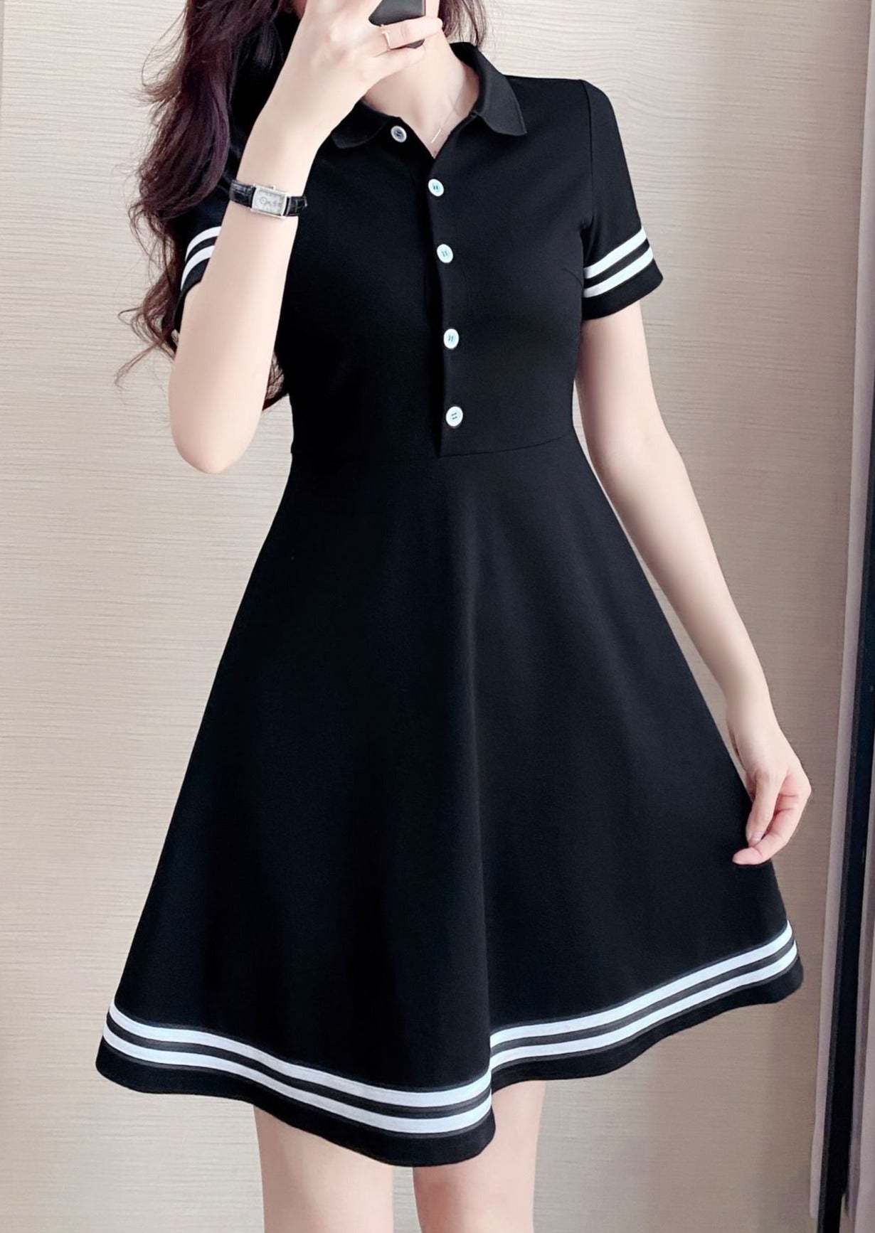 Plus-size short-sleeved sports dress POLO collar golf dress